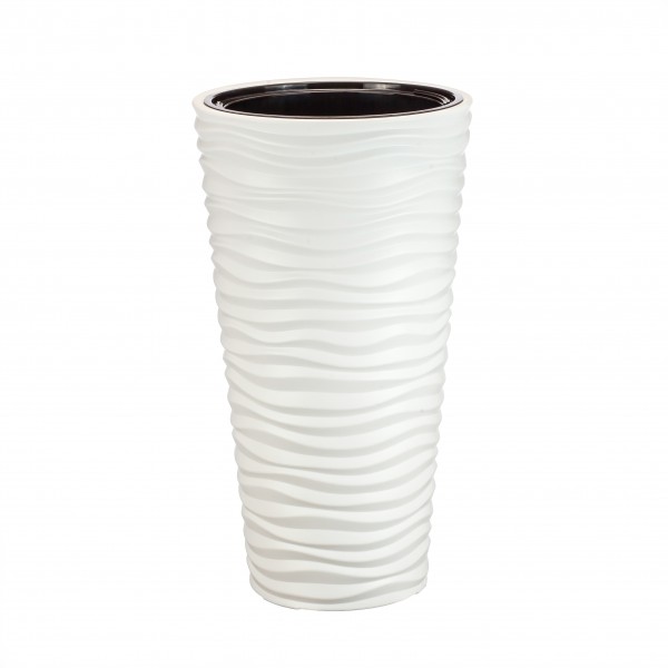 Фото Кашпо дюна d340мм h 630мм 9/42л со вставкой бел.