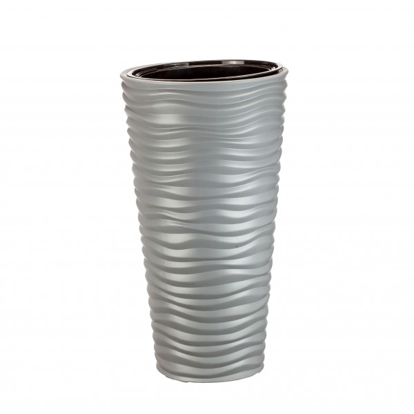 Фото Кашпо дюна d340мм h 630мм 9/42л со вставкой сер.