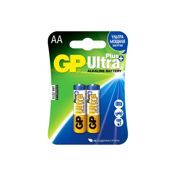 Фото Батарейка аа алкалиновая gp ultra plus alkaline, 2шт