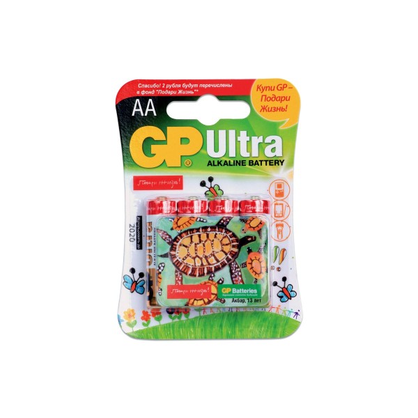 Фото Батарейка аа алкалиновая gp ultra alkaline, 4шт