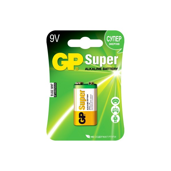 Фото Батарейка крона gp super alkaline 9v, 1шт