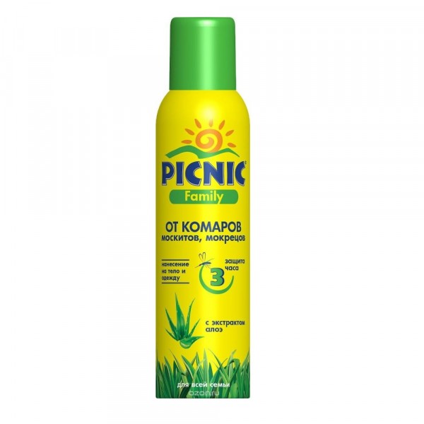 Фото Аэрозоль picnic family от комаров 150см*