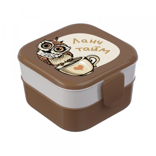 Фото Контейнер для обеда 0,4+0,4л совы м 1232