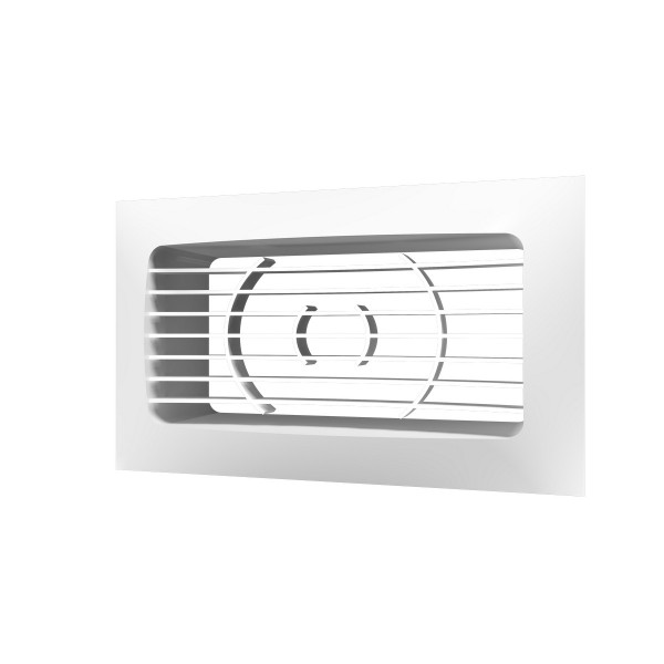 Фото Решетка вентиляционная приточно-вытяжная абс 140х85 с фланцем 110х55, 511рсф