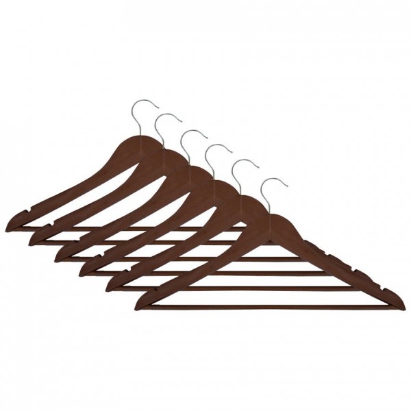 Фото Набор вешалок деревянных w2-pa-rs/6 красное дерево, лакиров. /6шт/