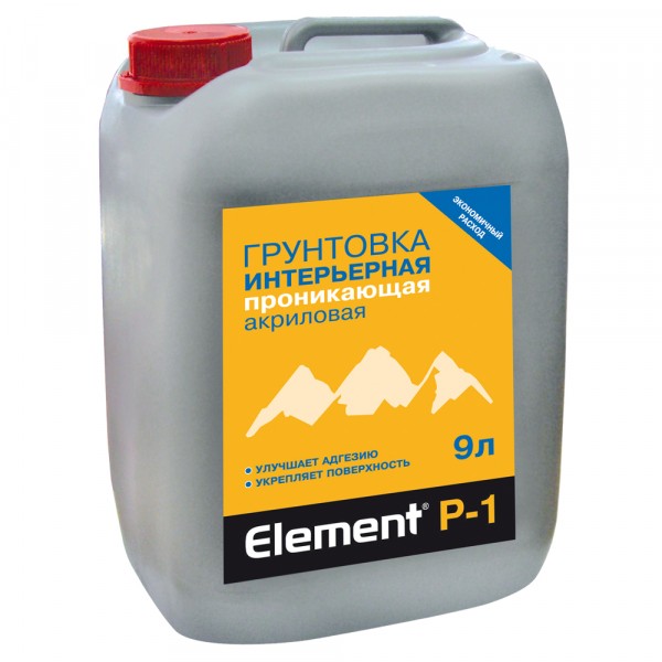 грунтовка element p-1 для внутренних работ 9л от АКСОН