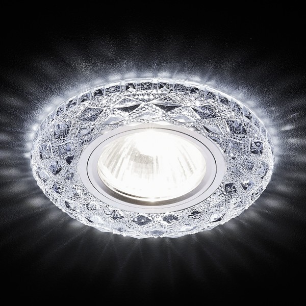 Фото Светильник светодиодный s288 ch хром/прозрачный/mr16+3w(led white)