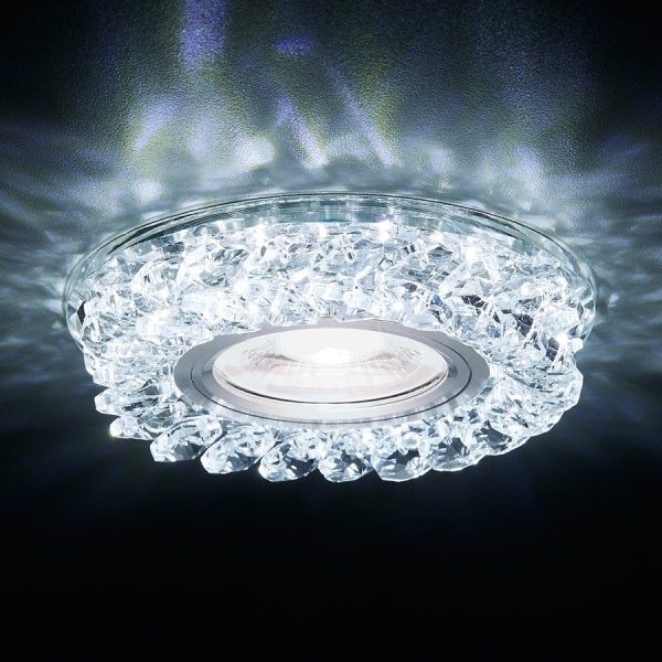 

светильник светодиодный s257 ch хром/прозрачный хрусталь/mr16+3w(led white)