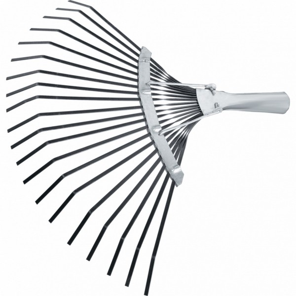 Фото Грабли веерные 20 зубьев, без черенка, оксидированные, плоский зуб  сибртех 61778