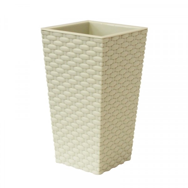 Фото Кашпо ротанг 13,8х13,8х25см белый