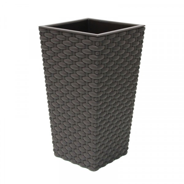 Фото Кашпо ротанг 13,8х13,8х25см коричневый