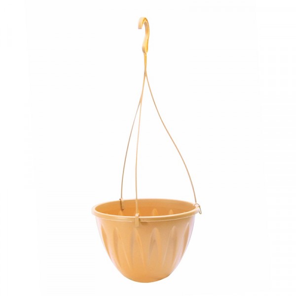 Фото Кашпо алиция  подвесное d25см с поддоном белая глина