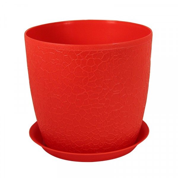 Фото Горшок для цветов верона d140мм с подставкой, красный ротанг