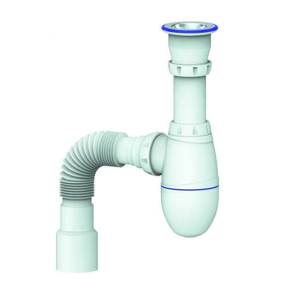 Фото Сифон для кухни 1.1/2х40 (нерж. вып.)  унив. г.т. 40х40/50  unicorn