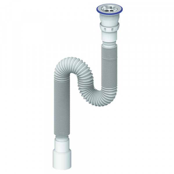 Фото Гофросифон универсальный 1200мм 1.1/2х40/50 (нерж вып., винт 80)  unicorn