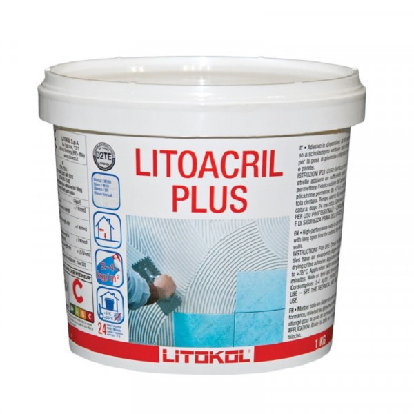 клей для плитки готовый litokol litoacril plus, цвет белый, 1 кг от АКСОН