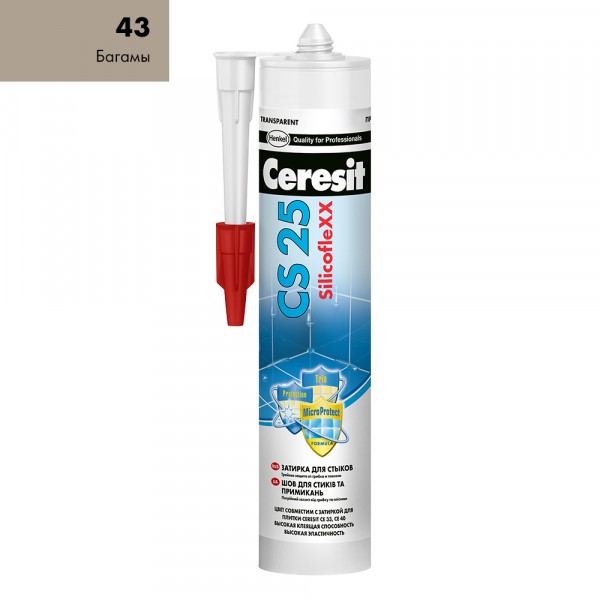 

затирка силиконовая ceresit cs 25, цвет багамы, 0,28 л