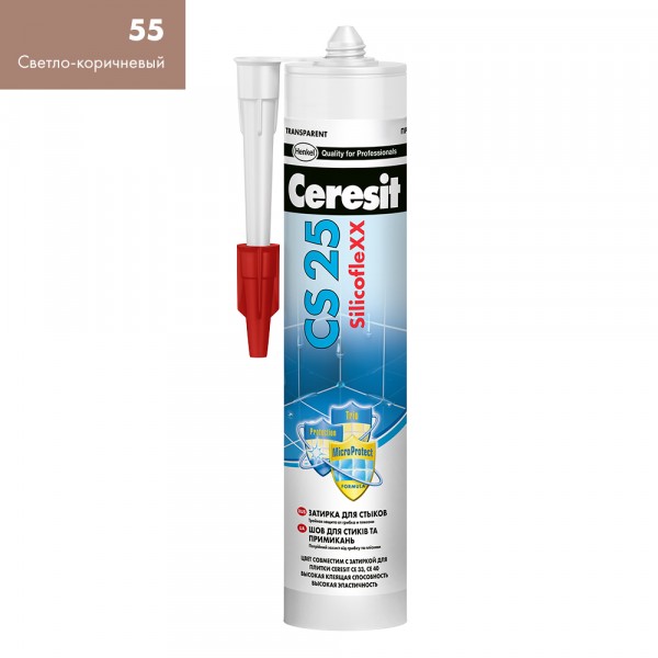 

затирка силиконовая ceresit cs 25, цвет светло-коричневый, 0,28 л