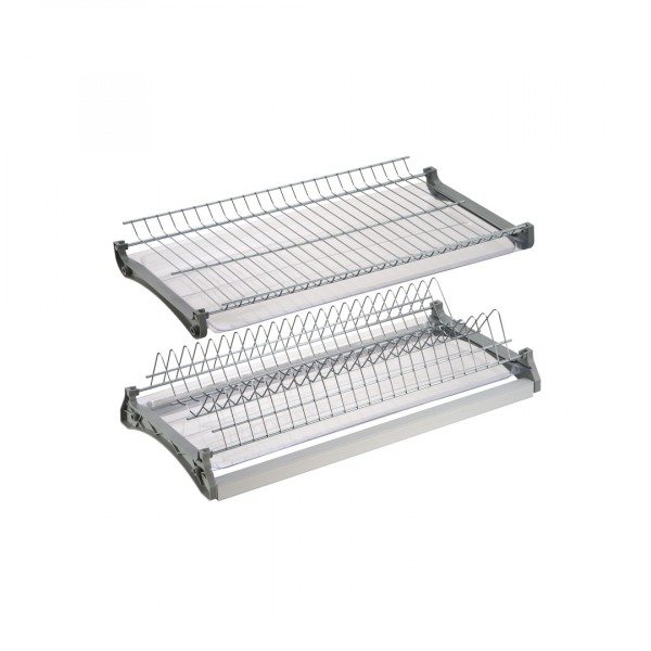 Фото Сушка для посуды двухуровневая, алюм. профилем 600мм var600