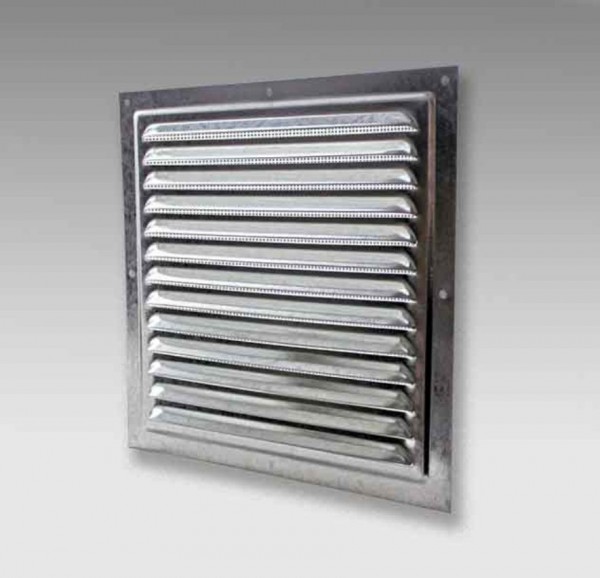 Фото Решетка вентиляционная 250*250мм, стальная, оцинк., с сеткой эра 2525мц
