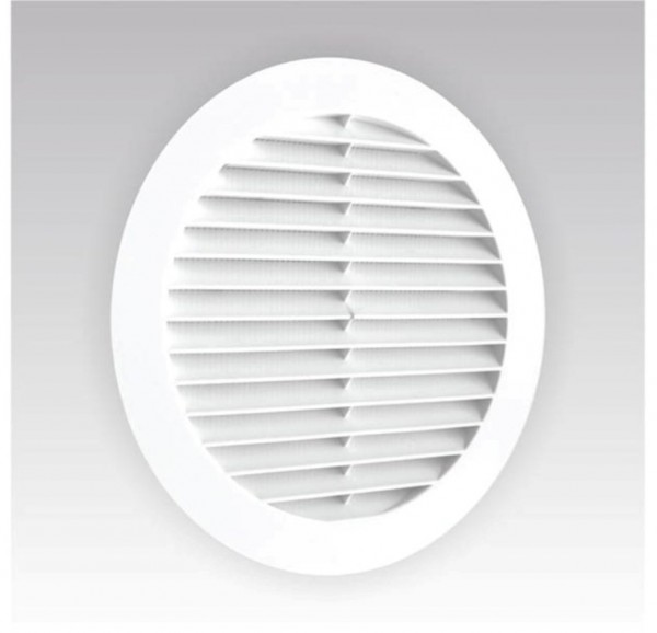 Фото Решетка вентиляционная круглая d150 пластмас., с сеткой (фланец d125) 12ркс, эра