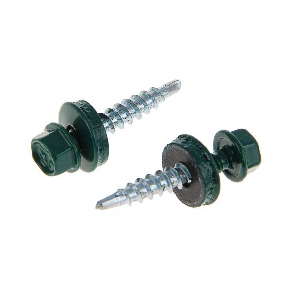 Фото Саморез кровельный 5,5*19 зеленый 6005 /60шт/