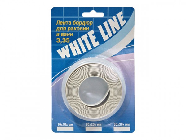 Фото Лента бордюрная белая герметик 60мм /3.35м/ (блистер)