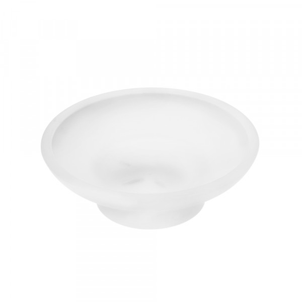 Фото Мыльница стеклянная матовая круглая