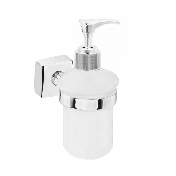 Фото Дозатор для жидкого мыла стеклянный настенный keiz