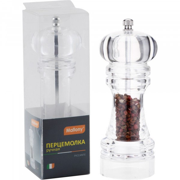 Фото Перцемолка ручная 6*18,5см mallony piccante акрил  003934
