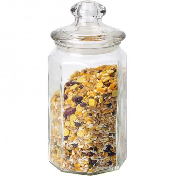 Фото Банка 900мл для сыпучих продуктов lattina mallony с фигурной стеклянной крышкой 004469