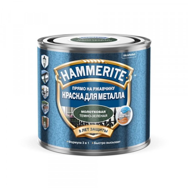 

краска hammerite молотковая темно-зеленая 0,5л