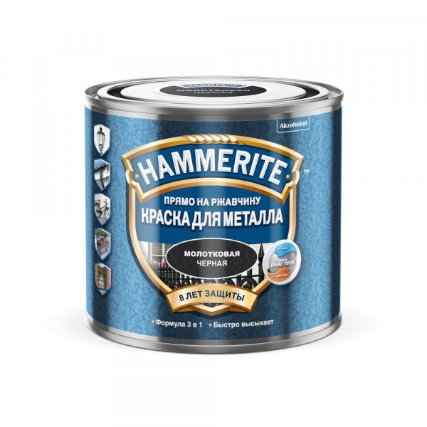 

краска hammerite молотковая черная 0,5л