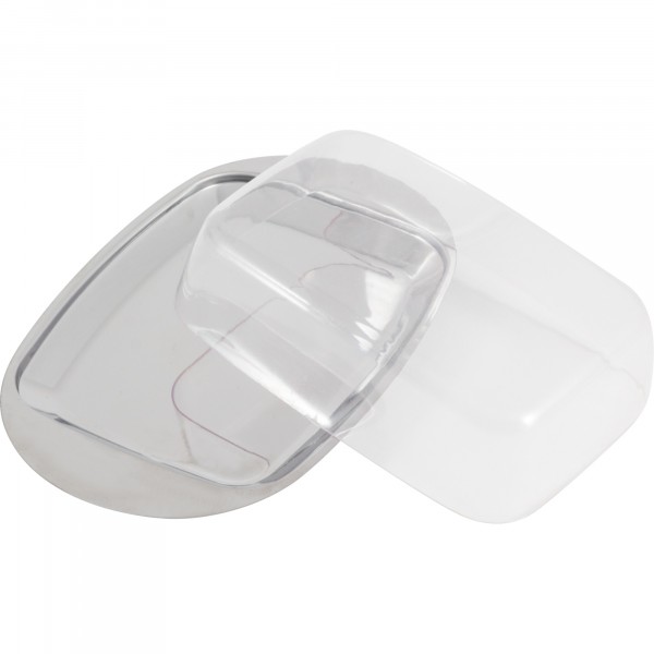 Масленка 18*11*4см mallony oliatore нерж.сталь с пласт.крышкой 003879