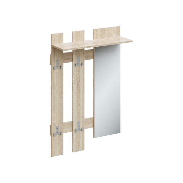 Фото Вешалка с крючками и зеркалом так-8 780х270х1180 (дуб сонома)