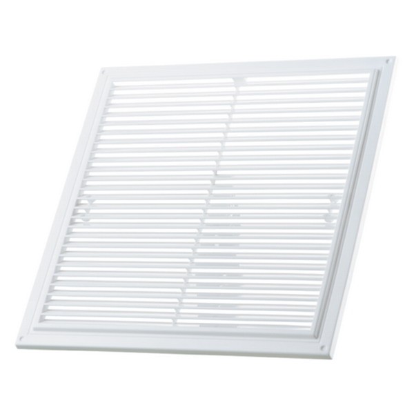 Фото Решетка вентиляционная пвх 175*175мм без фланца, белая с моск.сеткой, дв 175*175с, домовент