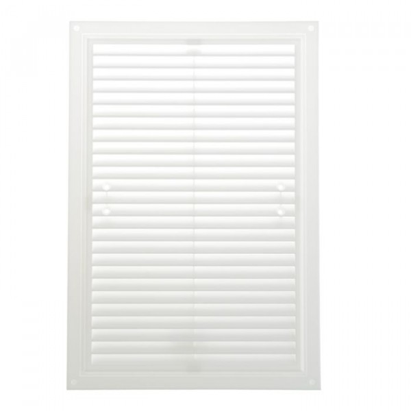 Фото Решетка вентиляционная пвх 300*205мм без фланца, белая с моск.сеткой, дв 300*205с, домовент