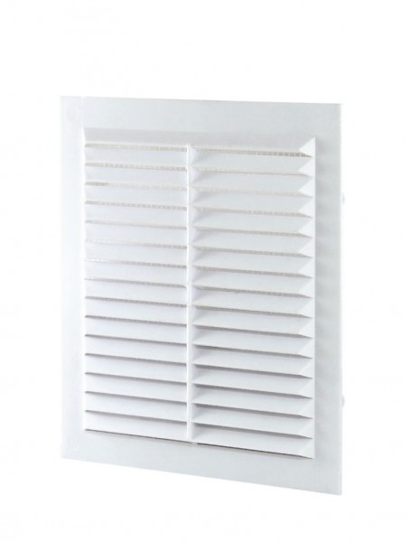 Фото Решетка вентиляционная пвх 295*160мм без фланца, белая с моск.сеткой, дв 295*160с, домовент