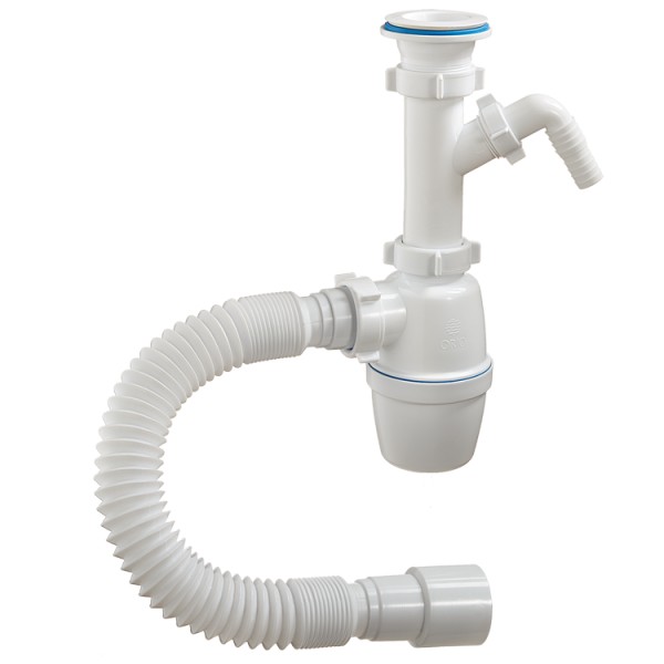 Фото Сифон орио 1 1/2 40 (пластиковый выпуск) с отводом стир. машин а-70059