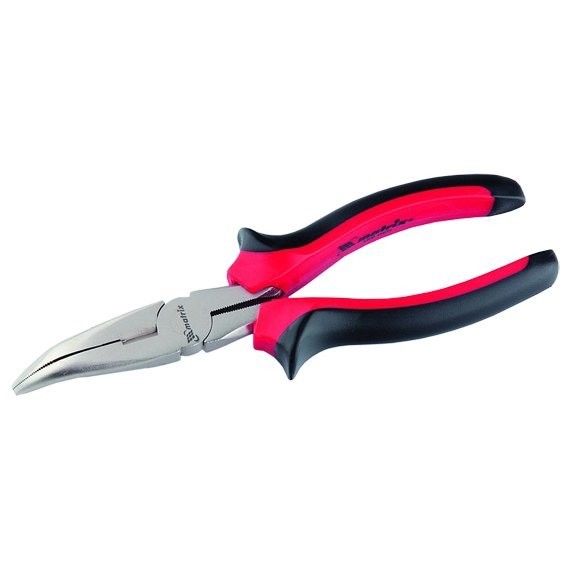 Фото Длинногубцы изогнутые 180мм никелированные matrix 17422