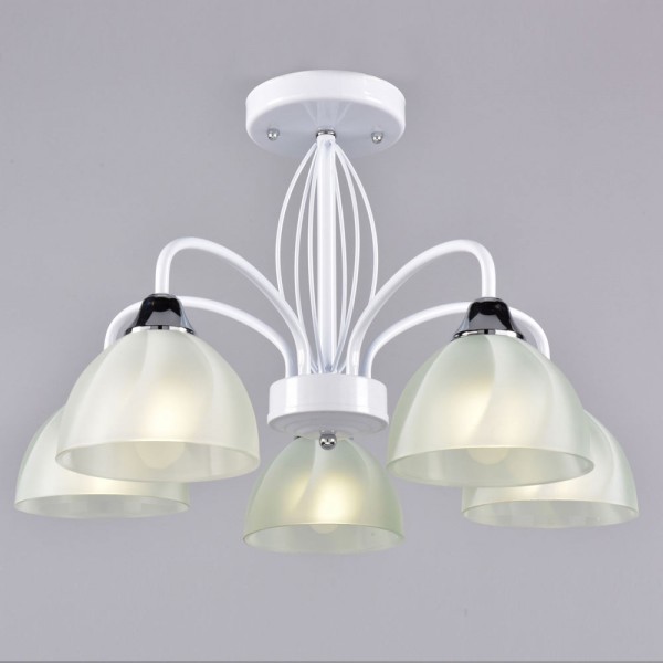 Фото Люстра потолочная россвет увертюра рс20924 wt+cr/5c е27 5x60вт