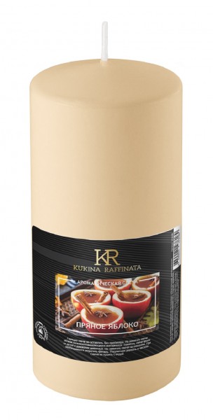 Фото Свеча-столбик ароматическая kukina raffinata пряное яблоко 56*120мм 202833
