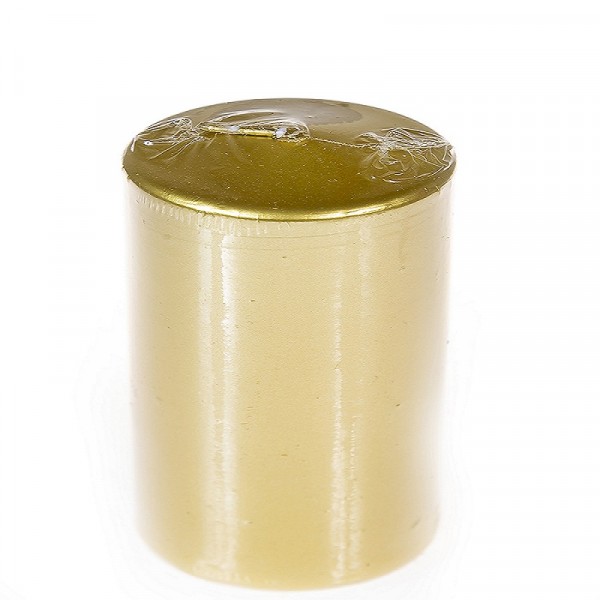 Фото Свеча-столбик kukina raffinata лакированная золото сатин 56*80мм 300086