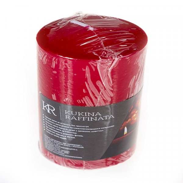 Фото Свеча-столбик kukina raffinata лакированная красный глянец 56*80мм 300087