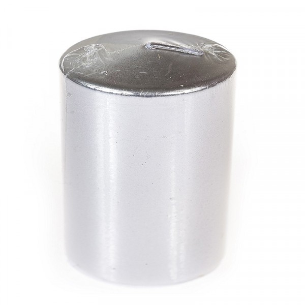 Фото Свеча-столбик kukina raffinata лакированная серебро глянец 56*80мм 300088