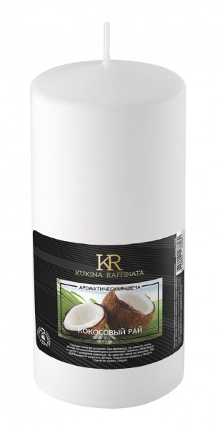 Фото Свеча-столбик ароматическая kukina raffinata кокосовый рай 56*120мм 202788