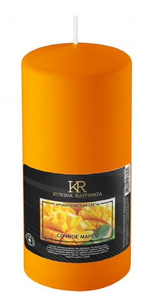 Фото Свеча-столбик ароматическая kukina raffinata сочное манго 56*100мм 202841