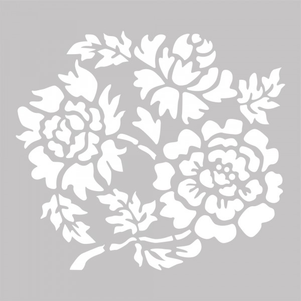 

трафарет пион 35х31