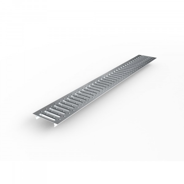 Фото Решетка водоприемная ecoteck standart 100 стальная штампованная оцинкованная (с отверстиями)