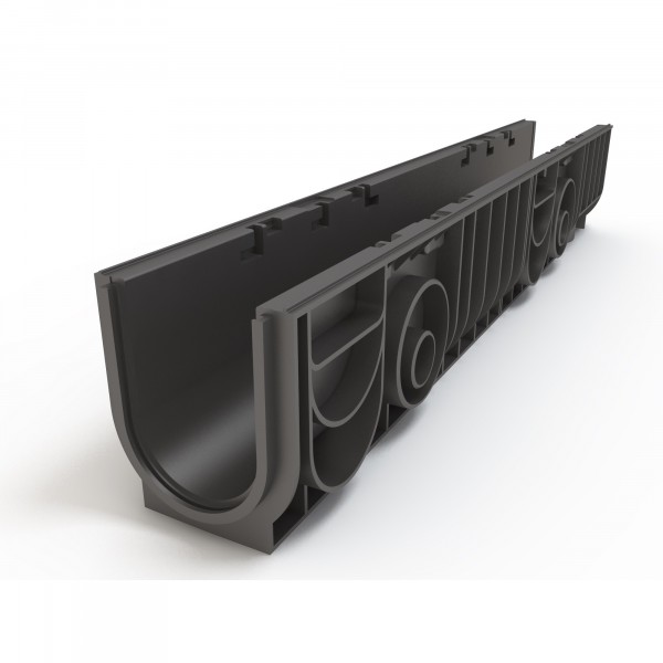 Фото Лоток водоотводный ecoteck цвет черный, 101 х 15 х 17,9 см